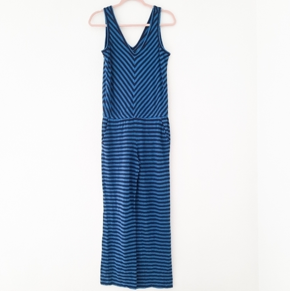 Loft Beach Striped Linen Jumpsuit XS